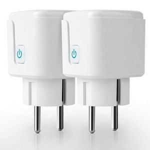 Smart Power Plugs 16A EU/FR Wifi Socket Estándar europeo Control de voz Graffiti Plug con medición