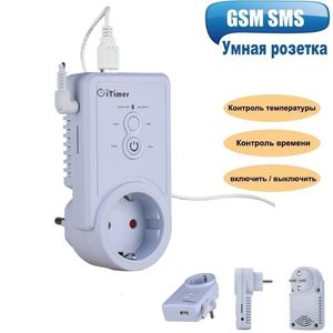 Enchufes de alimentación inteligentes Ruso Inglés GSM Enchufe de alimentación inteligente Enchufe Interruptor de pared Toma de corriente con sensor de temperatura Soporte de control de SMS Salida USB Tarjeta SIM 221025