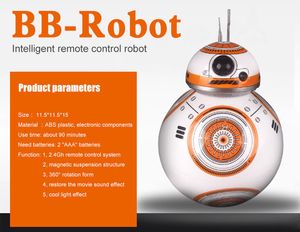 Robot de control remoto inteligente Star Wars bb8, bola giratoria de baile de juguete con robot de patrulla ligera, regalo de Navidad