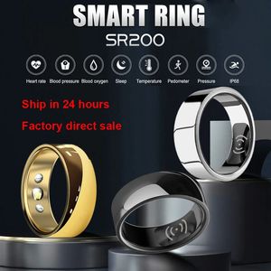 Smart Ring SR200 Or Fréquence cardiaque Pression artérielle Température d'oxygène sanguin Calories du sommeil Santé Multilingue Fitness Tracker Ring 240327