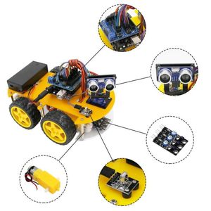 Kit de voiture robot intelligent de livraison gratuite pour le développement du module Bluetooth de capteur à ultrasons pour Arduino avec tutoriel Kfdfj
