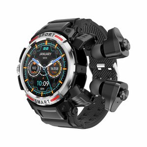 Montre intelligente 2 en 1 avec écouteurs Bluetooth, écouteurs tws, montre intelligente ip67 avec écouteurs NFC, montre de sport, bracelets intelligents de Fitness, moniteur de fréquence cardiaque, d'oxygène dans le sang, 50 jours