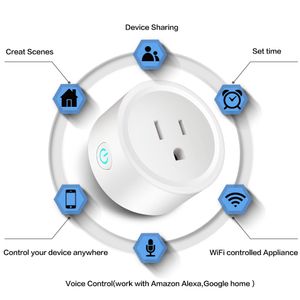 Prise Wi-Fi intelligente US EU UK Adaptateur de prise 16A 220V Télécommande sans fil Contrôle vocal Prise de minuterie pour Google Home Alexa Timing Plugs