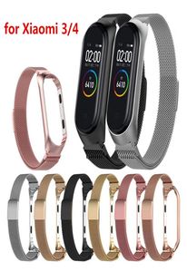 Bracelets intelligents Boucle milanaise Mi Band 34 Dragonne Miband bandes intelligentes Bracelet bracelets de montre intelligente pour Xiaomi Mi Band 34 Metal8738612