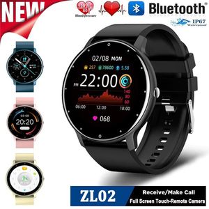 Smartwatches 2021 Qualité de luxe Smart Montre Smart Men ZL02 Plein Touch Femmes Smartwatch Sports Podomètre temps réel IP67 Bluetooth pour iOS Android