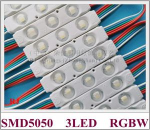 Módulo de luz LED SMD 5050 RGB-W módulo LED de inyección para letra de señal DC12V 75mm * 15mm SMD5050 3 LED 1,5 W 120lm RGB-W 5 polos (cables)