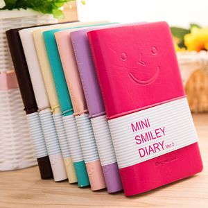 Smiley Journal Notebook Creative Sourire Visage En Cuir Bloc-Notes Agenda Journal Voyage Mini Bloc-Notes Papeterie Promotion Cadeaux 80 * 130mm