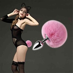 SMLOVE Mignon Lapin Queue Plug Anal Moelleux En Peluche Sexy Bunny Girl Cosplay Érotique Sex Toys Pour Femme Hommes Couples Anal Butt Plug Queue Y220427