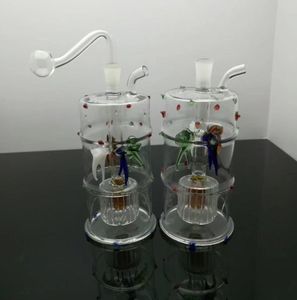 Tuyaux de fumée Narguilé Bong Verre Rig Huile Eau Bongs Coloré Repéré Quatre Griffe Poisson Filtre Verre Eau Fumée Bouteille nouveau