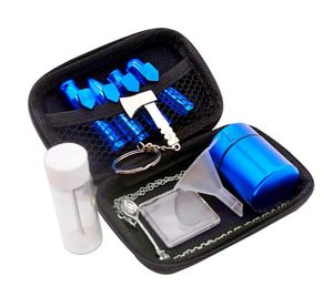 Tienda de humo Tabaco Snuff Snorter Kit Aluminio Snuff Snorter Sniff Dispensador Tubo nasal Contenedor de almacenamiento de metal Stash Jar Botella de vidrio Cuchara de metal Bong