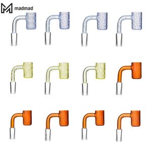 Accessoires pour fumer clou de Quartz coloré avec motif de sablage 10/14/19mm mâle/femelle pour tuyaux de bangs en verre plate-forme pétrolière