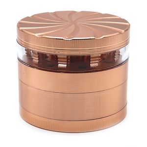 Accessoires pour fumeurs broyeur quatre couches 67mm côté trois trous en alliage de zinc broyeur de fumée créatif brique et pierre meuleuse de bord