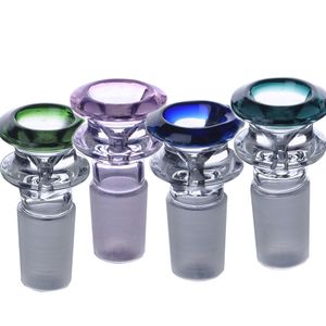 14mm 18 mm couleur épaisse mâle Smoking Bowl Piece porte-herbe sèche bongs en verre d'eau narguilé couleur aléatoire