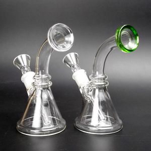 Petit Bong en verre Mini bécher à cou courbé 5 pouces mignon Triangle eau Bong Heady verre conduites d'eau Bong