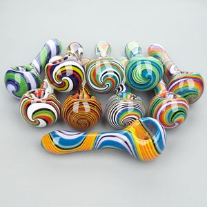 Tipada de vidrio de 4.5 pulgadas Lollipop Glass Herb Tipes Accesorios Tubo a mano Strips Colorido de tabaco Cuchería Tubo de vidrio Fumar