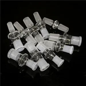 Pipes à fumer 18mm mâle à 14mm femelle réducteur de verre narguilé adaptateur connecteur en verre borosilicate givré diffuseur à fente de tige inférieure