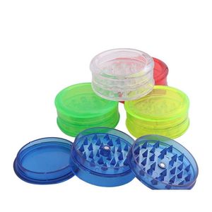 Pipes à fumer 60Mm Tabac Pverizer 3 couches en plastique Mler Herb Grinder Détecteurs de fumée Acrylique Grinders Drop Delivery Accueil Garde Dh3I7