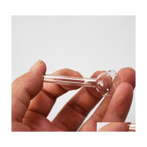 Pipes pour Fumer 65Mm Longueur Mini Tuyaux en Verre Clair 18Mm Boule Brûleur à Huile Tubes Pointes d'Ongles Brûlant Jumbo Pyrex Concentré Qualité Épaisse Dhr4C