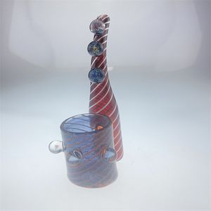 Pipes pour fumer, rouge américain, rayures et flash jaune avec 3 opales et 3 marbres, nouveau design, vente uniquement en verre magnifique