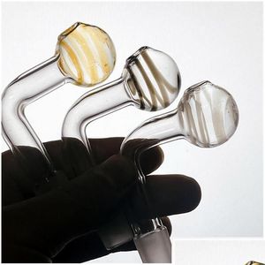 Pipes à fumer Tuyau de brûleur à mazout en verre épais 10 mm 14 mm 18 mm Mâle Femelle Pyrex Courbe Claire Eau Pour Bong 90 Degrés Drop Livraison Accueil G Dhoc4