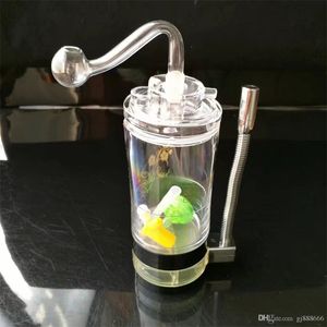 Pipes à fumer avec lampe à alcool bouteille d'eau accessoires de bangs en verre Pipes à fumer en verre coloré