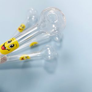 SMOKPRO 4INCH SMIEY SMIELY HUICH BURNER avec 25 mm Big Head Bol - 4 pouces Smile Face Pyrex Glass Fumer à main Pipe