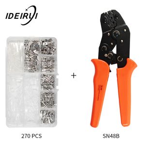 Pince à sertir les fils SN-48B 0.5-1.5mm2 20-15AWG mâchoire de précision avec 270pcs / lot TAB 2.8 4.8 6.3 terminaux définit des outils Y200321