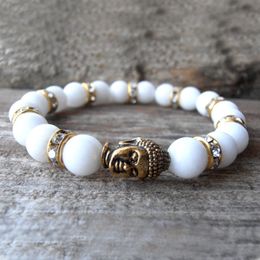 SN0573 nouvelle conception bijoux Jade bouddha bracelet strass bouddha bracelet pour femme fantaisie blanc bracelet en gros