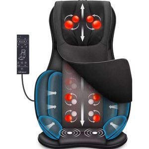 Snailex Full corporal Massage Chair Cushion - Shiatsu Diffusion de siège Masseur avec chaleur et compression pour le dos, le cou, les épaules - Design portable pour la détente à la maison