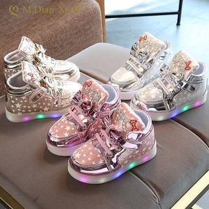 Sneakers Baby Lights Up Shoes Glowing for Girls Boys Led Children Lighting Luminous Basket Enfant Kids 230317