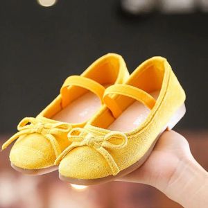 Zapatillas para niños zapatos niños zapatos chicas amarillo rojo ultralight princess dance zapatos individuales 3 4 5 6 7 8 9 10 11 11 12 años Chaussure Fille NUEVO