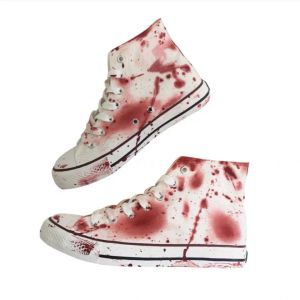 Sneakers New Graffiti Red Bloody Sneakers Men's Cosplay Shoes Game Game Props Boys High Top Toile Sneakers Men's Plimsolls Sports Shoes