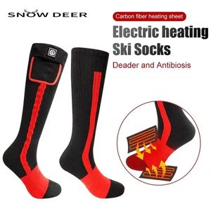 SNOW DEER Calcetines calentados Calefacción eléctrica Calcetín de esquí Batería recargable Hombres Mujeres Al aire libre para motocicleta Calentamiento Deportes 231226