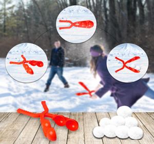 Jouet de fabricant de boules de neige jouets de neige d'hiver en plein air avec deux balles pour les combats de boules de neige activités hivernales amusantes avec faire des boules de neige rapidement 5747945