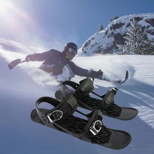 Snowboards Skis Adultes Mini Patins de Ski pour la Neige Le Skiboard Court Snowblades Fixations Réglables Chaussures de Ski Portables Snow Board 231101