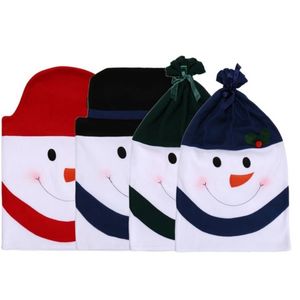 Bonhomme de neige famille couvertures arrière décoration de noël chaise casquette de noël père noël table à la maison fête décorative fournitures de fête