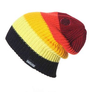 SNSUSK famosa marca hombres mujeres esquí cálido invierno tejido patinaje cráneo gorra esquí sombrero gorros cuello alto snowboard Y21111