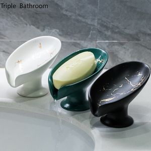 Soap Dishes 1pc Light Luxury Ceramic Portable Soap Dish Kitchen Bathroom Accessories Drain Soap Holder Storage Display Box Wedding Gift 230714