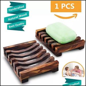 Soap Dishes Bathroom Accessories Bath Home Garden Ll Wood Dish Portable Shower Soaps Holder Non-Slip Soapbox Bamboo Rack Case T Dhbz9