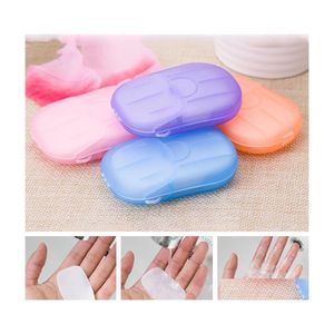 Soaps Travel Soap Paper Washing Hand Bath Clean Scented Slice Sheets Disposable Boxed Portable Mini Drop Delivery Home Garden Bathro Dhkpl
