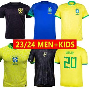 Camiseta de fútbol Camiseta de futbol Copa Mundial 2023 PAQUETA NERES COUTINHO BRASIL Camiseta de fútbol FIRMINO JESÚS MARCELO PELE Brasil 22 23 Maillot de Foot Men Kids Kit