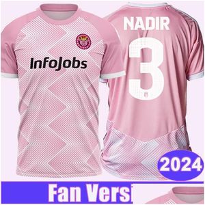 Jerseys de football 2024 Porcinos FC Nadir Jacobo O.Coll Dorkis Accueil Chemise de football couleur poudre à manches courtes Aldt Uniformes Drop Delivery S Ot1Wt