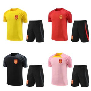 Soccer Jerseys Men's Tracksuit Chinese Team Training Training Jersey Short Sumved Summer Adult Children's Football Set Pré Match