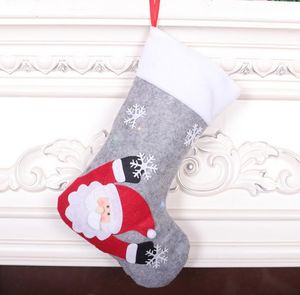 Calcetines Decoración navideña Medias de caramelo Colgante de árbol de Navidad gris Calcetín de Navidad grande con luces Bolsa de regalo de Navidad para niños