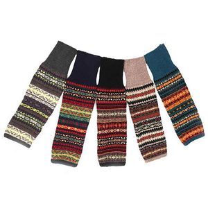 Chaussettes bonneterie femmes jambières genou botte d'hiver tricoté longue manchette doux Corchet cheville bohimina motif noir