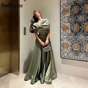 SoDigne – robe de soirée longue en Satin pour femmes, manches cape, longueur au sol, tenue formelle de dubaï, grande taille, 240320