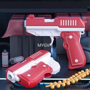 Pistolas de juguete de balas suaves, pistola plegable, modelo de tiro de plástico Manual con balas para niños y adultos, juegos al aire libre