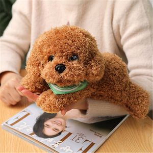 Juguete de peluche de perro de peluche suave y realista, simulación divertida, muñecos de cachorro pequeños, regalo de cumpleaños encantador para bebés, niños y niñas LA551