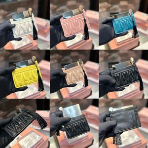 Porte-cartes Clip en peau de mouton souple mode mui mini designer en cuir six fentes porte-cartes en métal vertical porte-monnaie d'embrayage de haute qualité