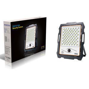 Luces de inundación solares Cámara de seguridad con luces de inundación de 400W Sensor de movimiento 32G 1080P Detección de video IP66 A prueba de agua Anochecer a amanecer Noche 100W Oemled